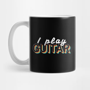 I Play Guitar Colorful Text Mug